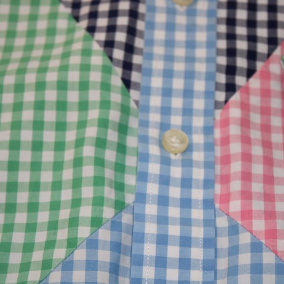 Vinetard Vines Patchwork Mens LS Large Slim Whale Shirt - Picture 8 of 11